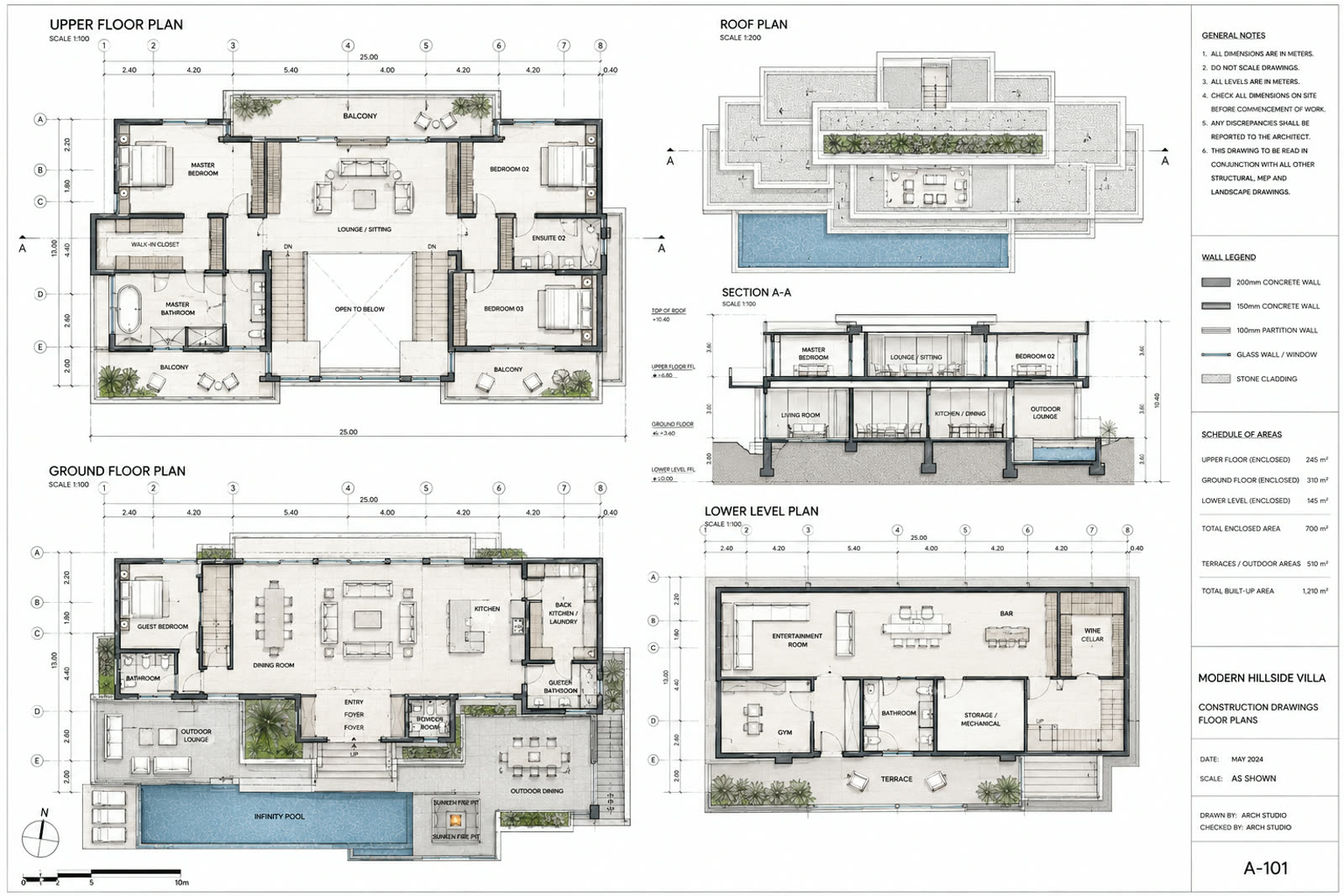 Construction drawing set, sheet A-101